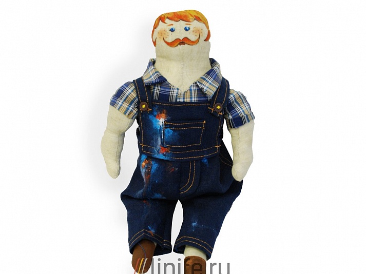 Кукла «Строитель» | Интернет-магазин изделий из льна «Линайф»