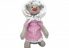 Кукла «Мишка-садовник дама» | Интернет-магазин изделий из льна «Линайф»