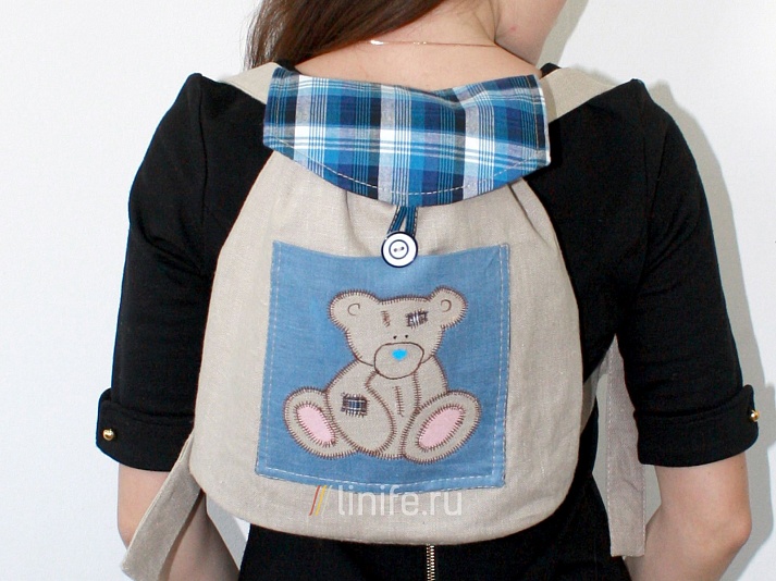 Рюкзак «Мишка Тедди» | Интернет-магазин изделий из льна «Линайф»