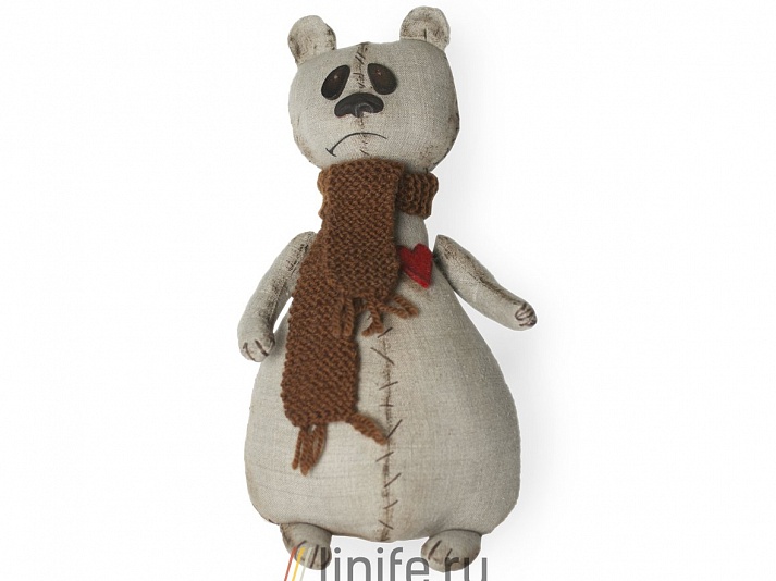 Кукла «Грустный мишка» | Интернет-магазин изделий из льна «Линайф»