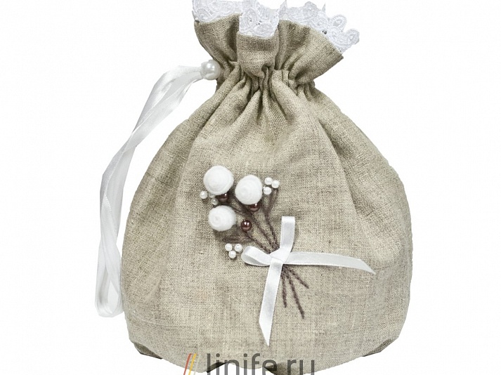 Свадебный сувенир «Мешочек для невесты» | Интернет-магазин изделий из льна «Линайф»