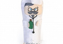 Чехол на бутылку «Доктор» | Интернет-магазин изделий из льна «Линайф»