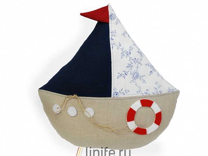 Подушка «Кораблик» | Интернет-магазин изделий из льна «Линайф»