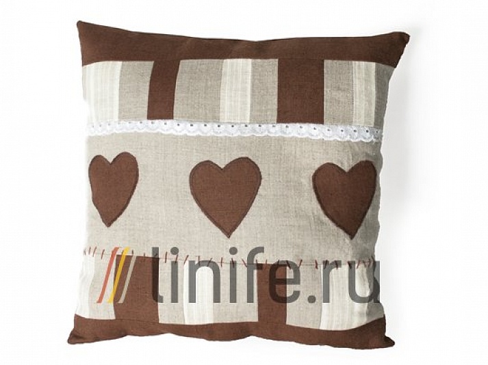 Подушка «В сердечко» | Интернет-магазин изделий из льна «Линайф»