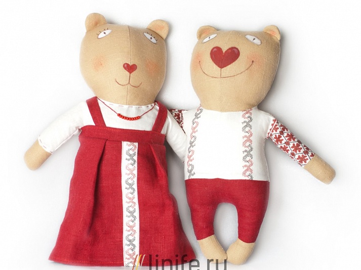 Свадебный сувенир «Медведи» | Интернет-магазин изделий из льна «Линайф»