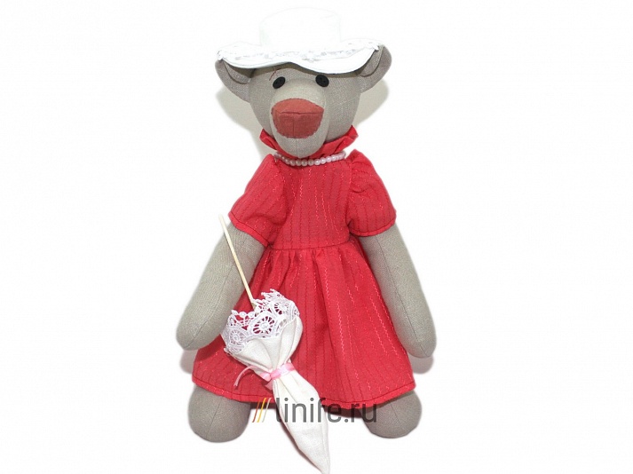 Кукла «Мишка-госпожа» | Интернет-магазин изделий из льна «Линайф»