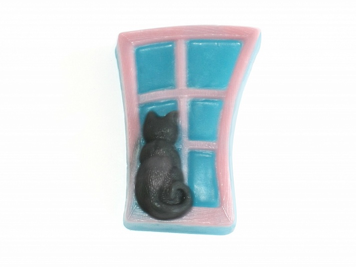 Мыло ручной работы «Кот на окошке» | Интернет-магазин изделий из льна «Линайф»