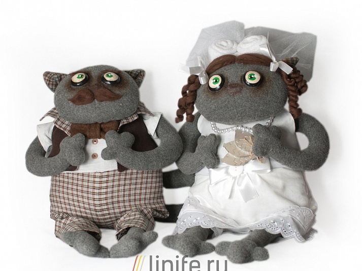 Свадебный сувенир «Свадебные коты» | Интернет-магазин изделий из льна «Линайф»