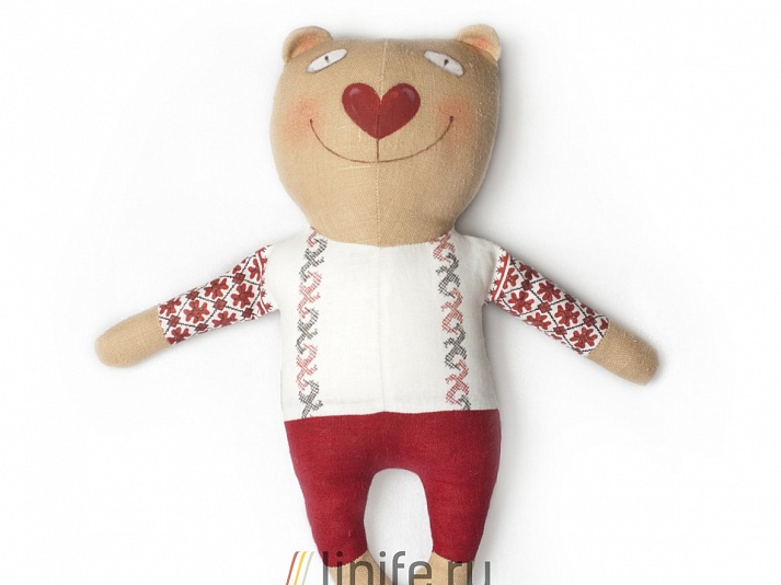 Свадебный сувенир «Медведь Потап» | Интернет-магазин изделий из льна «Линайф»
