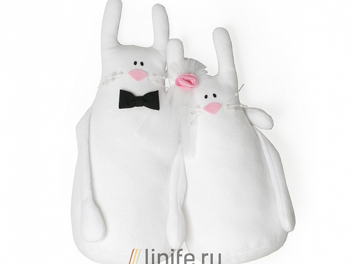 Свадебный сувенир «Зайцы 2» | Интернет-магазин изделий из льна «Линайф»