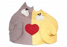 Грелка на чайник «Влюбленные коты» | Интернет-магазин изделий из льна «Линайф»
