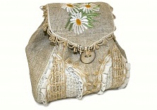 Льняной рюкзак «Ромашки» | Интернет-магазин изделий из льна «Линайф»