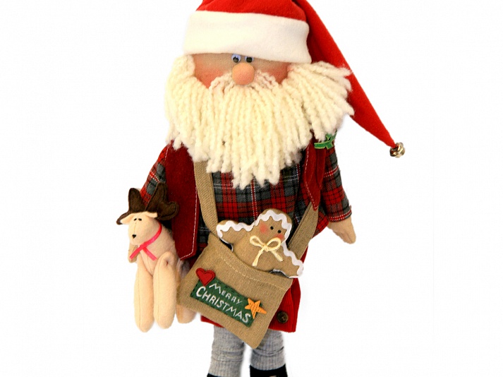 Кукла «Санта с подарком» | Интернет-магазин изделий из льна «Линайф»