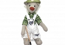 Кукла «Мишка-садовник» | Интернет-магазин изделий из льна «Линайф»